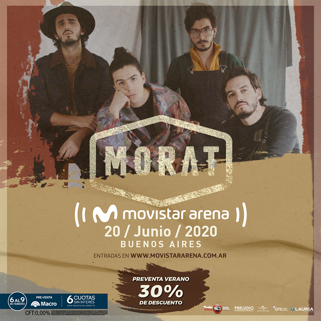 Morat regresa a la Argentina en el Movistar Arena de Buenos Aires