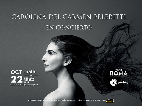 Carolina del Carmen Peleritti presentará su álbum debut en vivo en el Teatro Municipal Roma