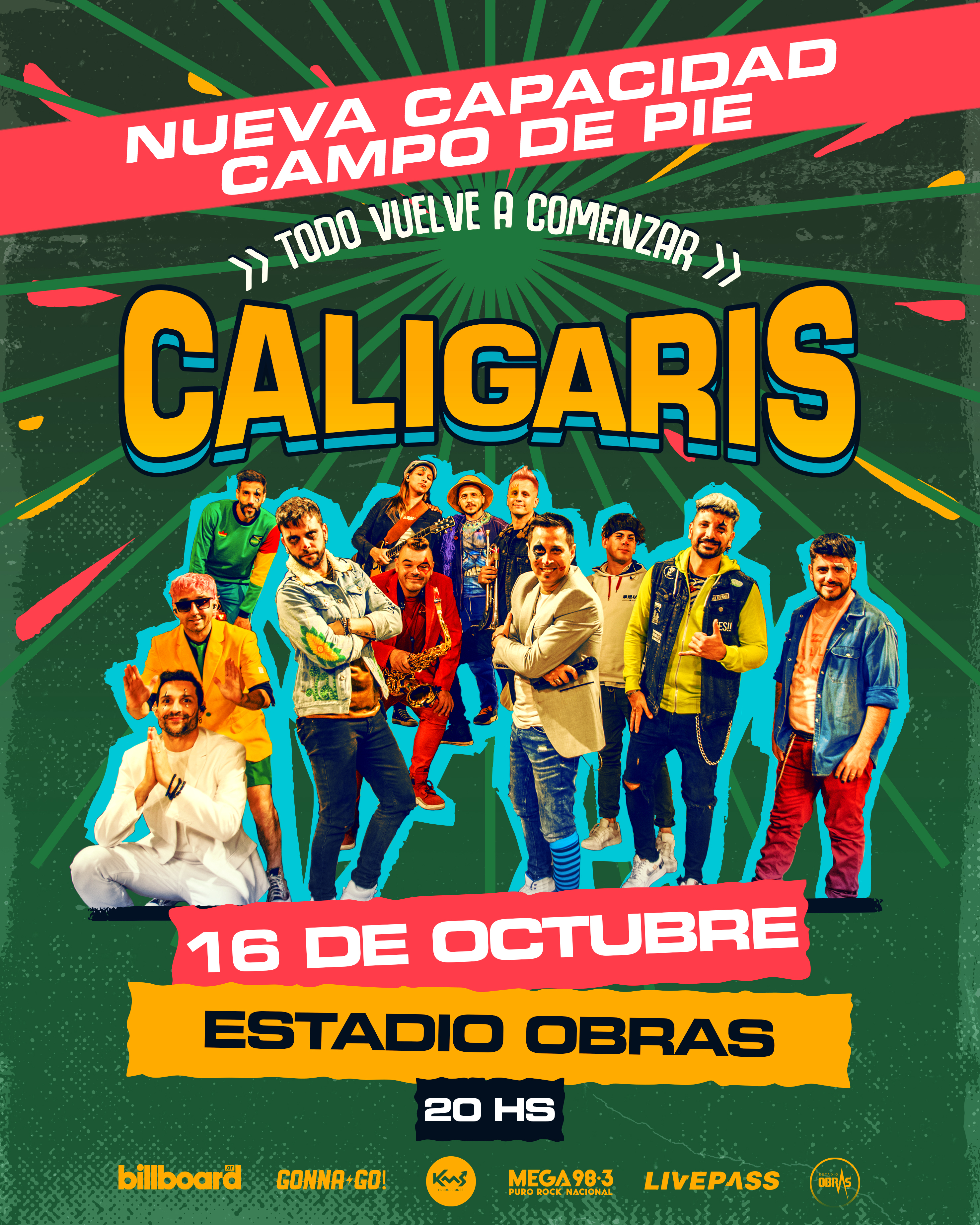 Los Caligaris sumó capacidad para su show en Estadio Obras