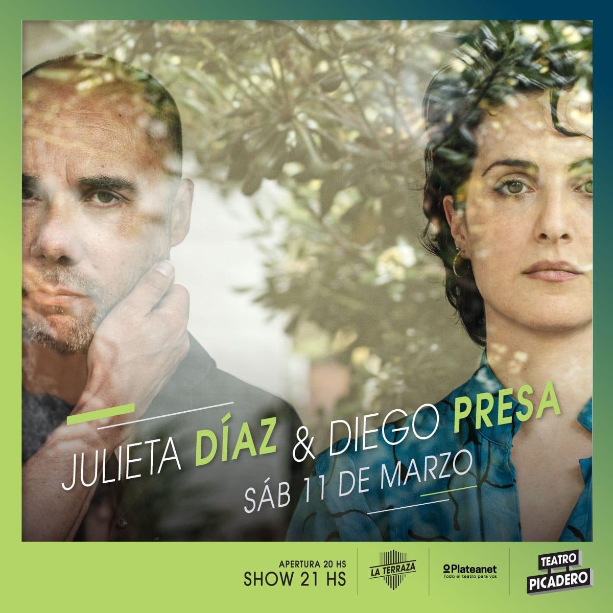 Julieta Díaz y Diego Presa en la Terraza del Picadero