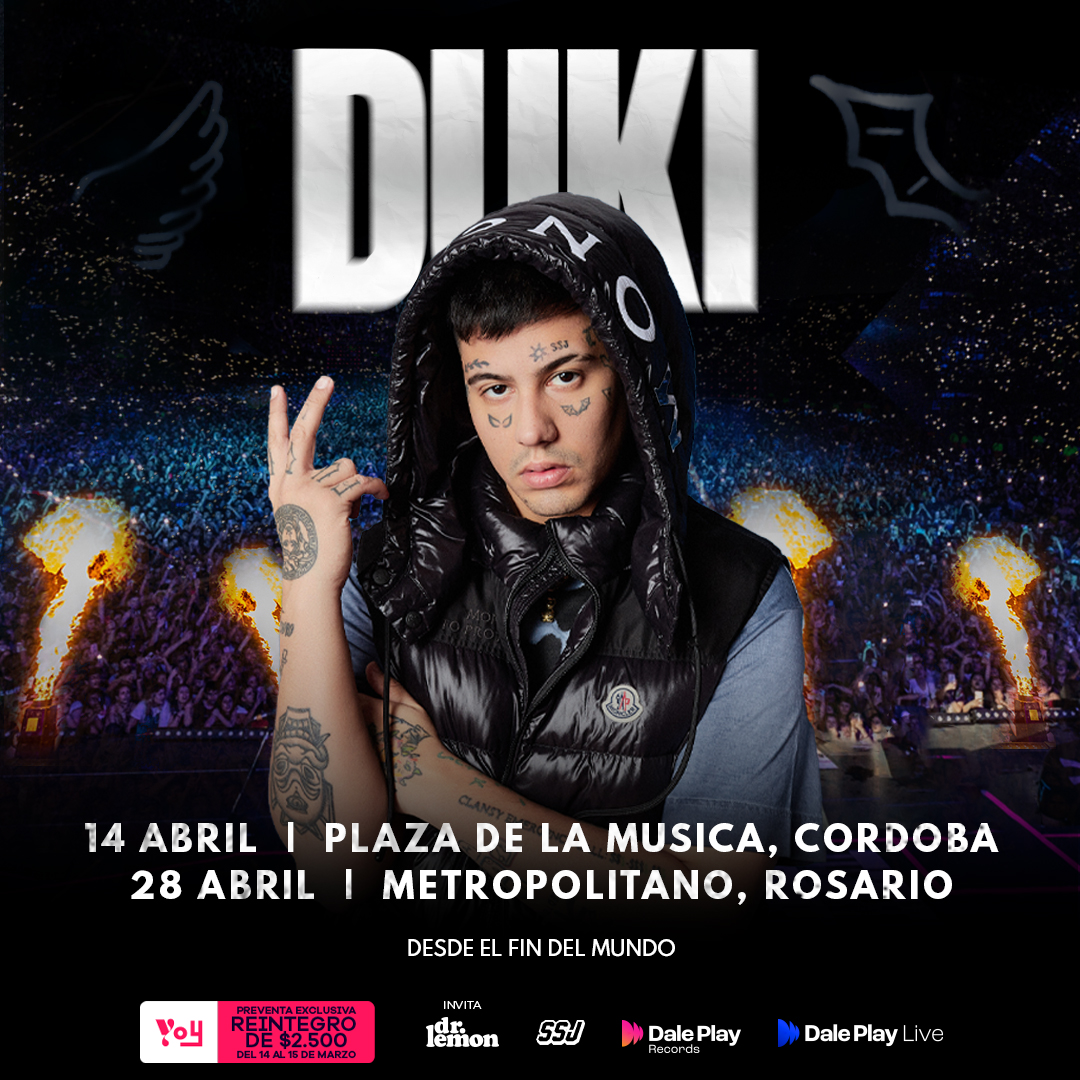 Duki anunció fechas en Córdoba y Rosario